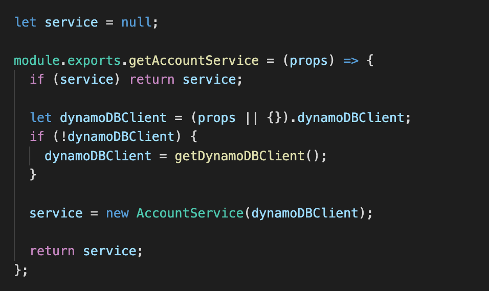 getAccountService method