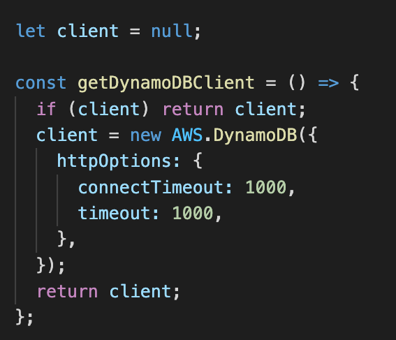 getDynamoDBClient code