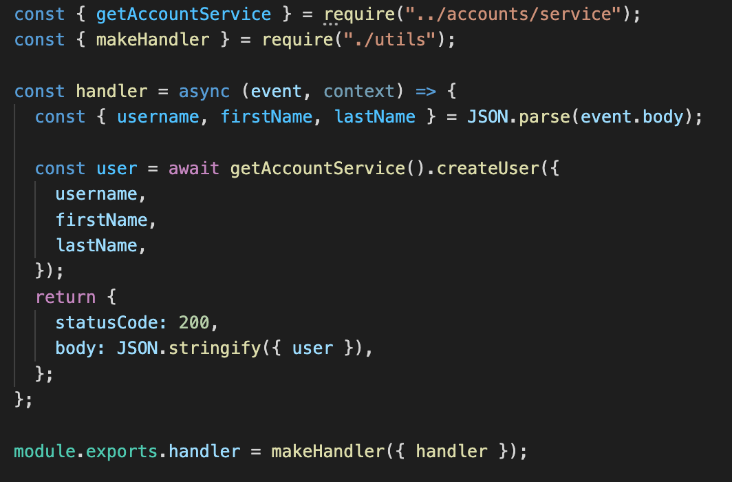 Lambda function handler