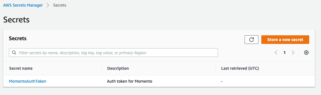 Example showing how to find secret in Secrets Manager